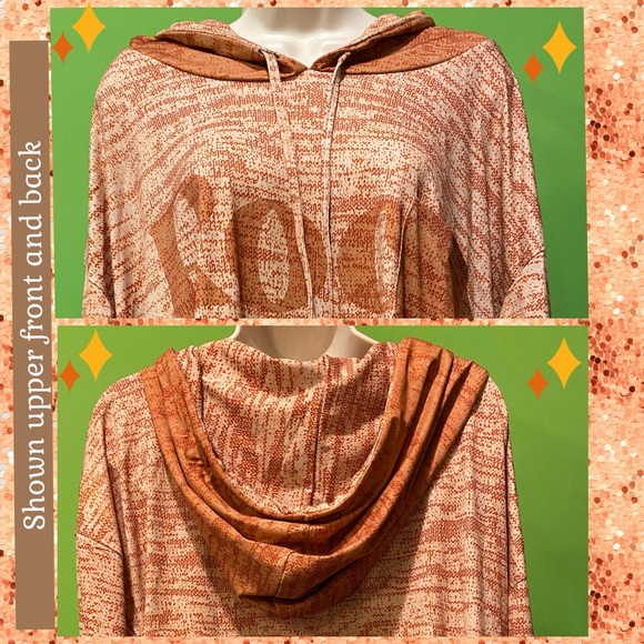 3X NWT HOODED TUNIC KNIT-PRINT IN ORANGE-RED  “ROC” & ROLL LILY BY FIRMIANA - Picture 4 of 12